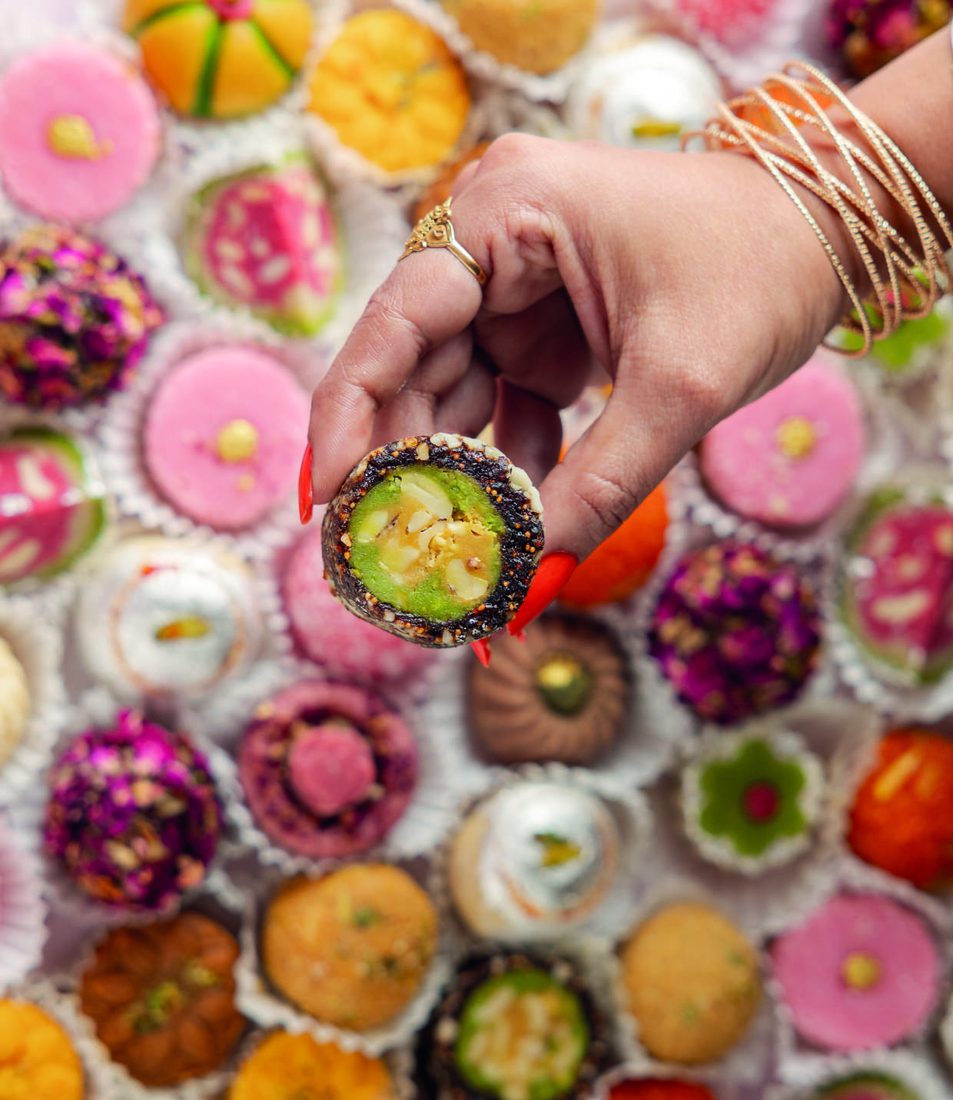 A plate of India Palace artisanal Diwali mithai